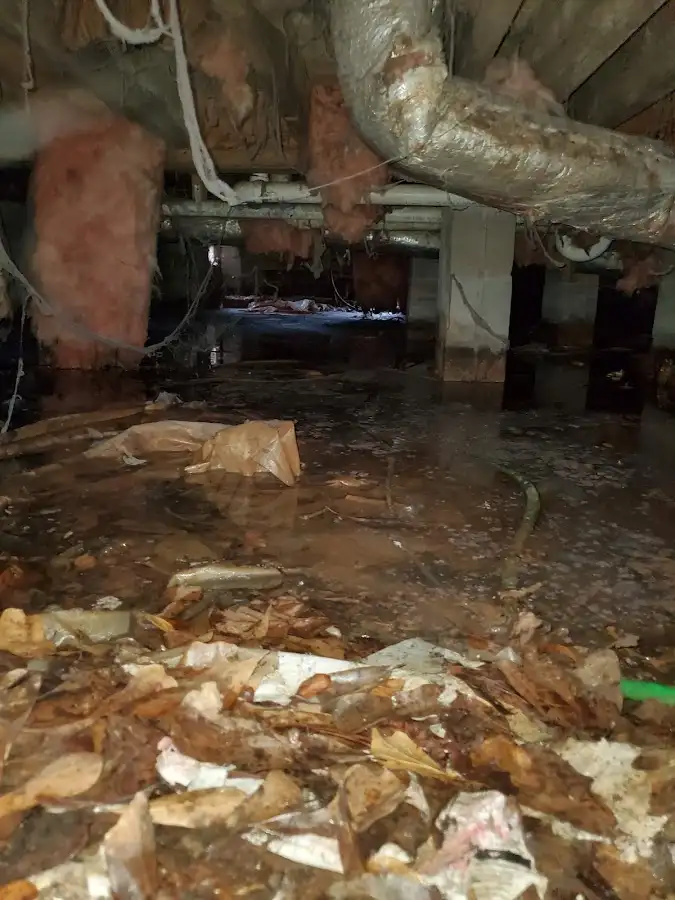 Crawl space flood assessment for Commercial Water Damage Restoration in Niles